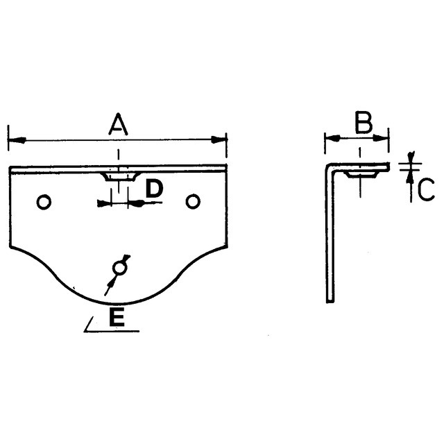 Platine Equerre pour Fixation sur Plat avec Trou Taraude 10 MM 0037 référence fournisseur 1850355